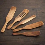 Spurtle Kitchen Cooking Utensil 5PC Set Teak Non Stick Wooden Spatula Spoon. Fixed Price $15.46.