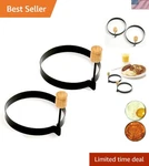 Norpro Nonstick Round Pancake Egg Rings Set Of 2 - Perfectly Shaped Breakfast. Fixed Price $14.99.