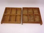Pair 2 Antique Vintage 6 Compartment Wood Coin Spice Hardware Drawers Inserts. Fixed Price $89.99.