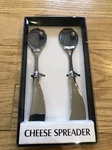 Supreme Housewares Tennis Racquet Cheese Spreader Knife Set Of 2-NEW In Box. Fixed Price $24.18.
