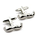 Mustache Cufflinks Dapper Handlebar Moustache With Gift Bag Movember Silver Tone. Fixed Price $11.95.