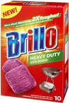 Brillo Heavy Duty Steel Wool Soap Pads, Original Red Scent, 10-COUNT. Fixed Price $14.37.