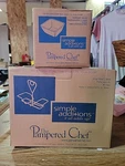 Pampered Chef Simple Additions Small Caddy With 2 White Square Bowls. Fixed Price $29.35.
