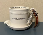 Mud Pie Nwt White Circa Bacon Cooker Set W/ Tongs - Farmhouse Style. Fixed Price $28.00.