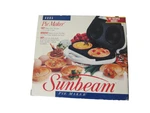 Vintage Sunbeam Pie Maker Model 4805 Two Mini White Electric New Box. Fixed Price $35.99.