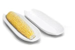 Fox Run Plastic Corn On The Cob Dish, Set Of 2, White Trays. Fixed Price $11.11.
