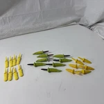 Lot Of Various Stainless Steel & Plastic Green Yellow Corn Cob Holders Skewers. Fixed Price $7.00.