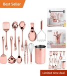 Gourmet 10-PIECE Kitchen Utensil Set In Rose Gold Ideal For Passionate Cooks. Fixed Price $55.09.