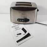 Betty Crocker BC-1618C 2-SLICE Toaster Brushed Stainless Steel Tested Works. Fixed Price $15.98.