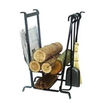 Enclume LR17 Hs Complete Hearth Log Rack W/ Fireplace Tools, Hammered Steel Usa. Fixed Price $225.00.