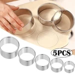 5PCS Stainless Steel Round Biscuit Cutter Pastry Mold Set Kitchen Baking Gadget. Fixed Price $11.33.
