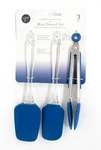 Core Kitchen Mini Utensil 3 Pc Set Mixing Spatulas Tongs Blue Acrylic Silicone. Fixed Price $13.95.