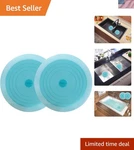 2 Pack 6-INCH Blue Silicone Drain Stopper Perfect For Kitchen & Bathroom Use. Fixed Price $11.99.