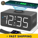 Dreamsky Wooden Digital Alarm Clock With Wireless Charging - Large Display. Fixed Price $48.99.