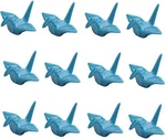 Japanbargain Set Of 12 Blue Porcelain Chopstick Rest Origami Crane Shape 4820. Fixed Price $19.95.