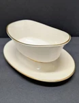Lenox Hayworth Gravy Boat Attached Underplate Oval Ivory Gold Vintage Mint. Fixed Price $65.00.