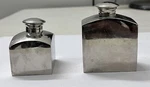 Old Brass, Antique Look Nickel Plated Square Small & Big Oil Cans, Pots 2 Pc. Fixed Price $80.00.