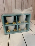 Bia Cordon Bleu Porcelain Chicken Feet Egg Cups, Set Of 4, Nib. Fixed Price $12.99.