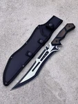 15 Fixed Blade Knife Wood Handle Black Grey Sci-fi Nylon Sheath Full Tang. Fixed Price $54.50.