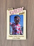 Custom Photo Fridge Magnet Personalized Picture Frame Car Visor Clip Father Gift. Fixed Price $28.99.
