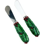Christmas Holiday Cheese Spreaders Knives Set Of 2 Holly Leaves Kohls Sonoma 5". Fixed Price $9.99.