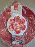 2 Pak Kuhn Rikon Kochblume Red Flower Spill Stopper 11.5" Silicone 6-10" Pot Lid. Fixed Price $19.99.
