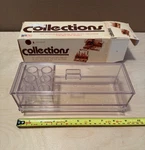 Vintage Ames Corp Collections Organizer / Cosmetics Jewelry Caddy Clear Plastic. Fixed Price $12.45.