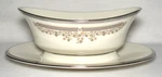 Lenox Lace Point Gravy Boat With Attached Underplate Platinum Trim. Fixed Price $49.99.