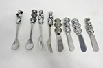 Four Boston Warehouse Cheese Butter Spreaders Knives With Spoon & Fork Servers. Fixed Price $12.99.
