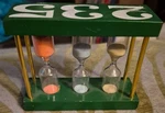 Vintage Wood & 2 3 5 Minutes Tri Colored Hourglass Sand Timer Kitchen Game. Fixed Price $20.00.