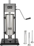 Stainless Steel Vertical Sausage Stuffer, Includes Funnels, 11 Lbs Capacity, Sil. Fixed Price $493.77.