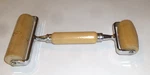 Vintage Pampered Chef Dough Pizza Roller Wooden Double #1480 Bakers 9". Fixed Price $11.00.