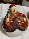 Cookie Jar Snowman Round With Tree And Santa Hat Collections # C5466. Fixed Price $18.85.