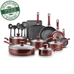 New! T-fal Easy Care, 20 Piece Non-stick Pots & Pans Cookware Set, Red Free Ship. Fixed Price $76.36.