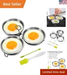 Gourmet 3-CUP Nonstick Stainless Steel Egg Poacher Effortless Breakfasts. Fixed Price $29.68.