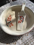 Rare Vintage Homer Laughlin Kitchen Kraft Art Deco Leaf Pie Plate & Server 11". Fixed Price $71.25.