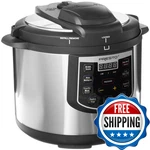 Presto 02141 6-QUART Electric Pressure Cooker Black Silver Stainless Steel. Fixed Price $199.41.