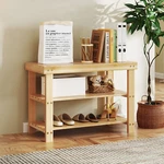 3-TIER Retro Bamboo Shoe Rack Bench Organizer Entryway Seat Storage Shelf. Fixed Price $29.40.