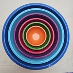 Set Of 6 Multicolored Nesting Mixing Bowls Melamine Oggi No Microwave. Fixed Price $24.99.