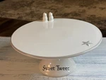 Pottery By Kathy Sweet Tweet Ceramic Cake Stand With 2 Birds. Fixed Price $41.99.
