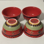 Set Of 4 Corsica Rumba Red Fruit Dessert Bowl 1/2" Painted Handcrafted. Fixed Price $15.00.