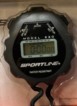 Sportline Timer Stopwatch Model 220 With Battery 1/100TH Second Excellent. Fixed Price $10.80.