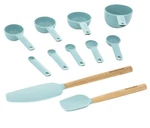Kitchenaid Silicone Mix & Measure Baking Kit/utensils Set, Aqua, 11-PC. Fixed Price $91.98.