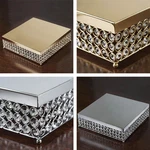Cake Stand 16" Wide Square Crystal Beads Wedding Birthday Party Home Decorations. Fixed Price $61.74.