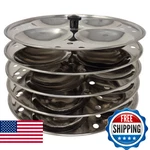 Tabakh Stainless Steel 5-RACK Idli Stand, Medium, Silver. Fixed Price $45.40.