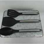 Calphalon Nylon Kitchen Utensil Set 3PC Slotted Turner Solid Spatula Spoon Black. Fixed Price $12.00.