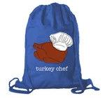 Turkey Chef Cinch Bag, Reusable Thanksgiving Backpack, Cotton Bags. Fixed Price $14.99.