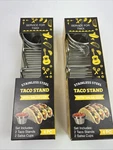 Lot Of 2 New - Taco Stands Stainless Steel 4PC Sets With Salsa Guacamole Cups. Fixed Price $16.99.