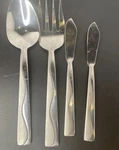 Cuisinart Riverside 4 Piece Stainless Steel Assorted Serving Fork Spoon Knife. Fixed Price $25.00.