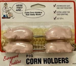Vintage Corn Cob Holders Barnyard Buddies Pigs: Two-pair Set / 4PC New. Fixed Price $9.98.